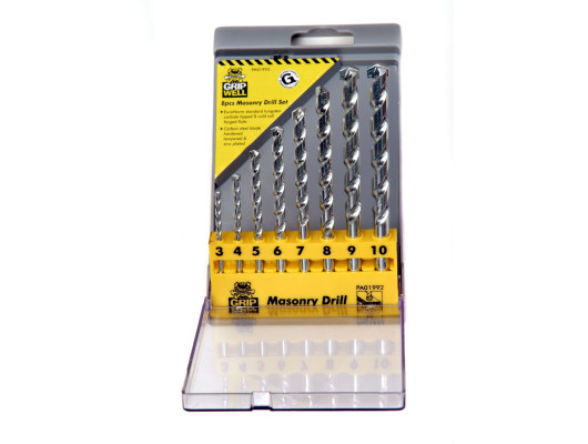 8pc Masonry 3-10mm CR flute Drill Bit set 