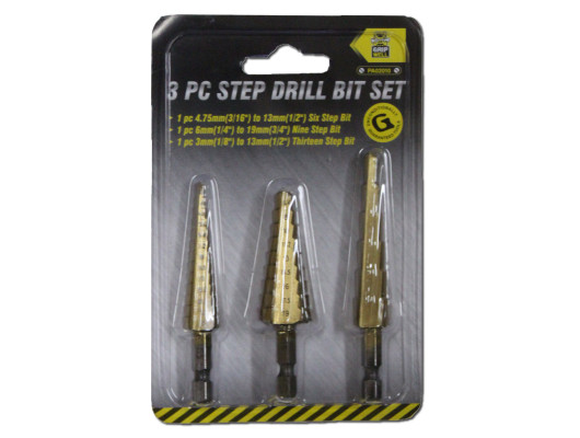 3Pc Step Drill Set