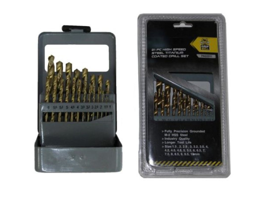 21Pc Metric Drill set Titanium coated