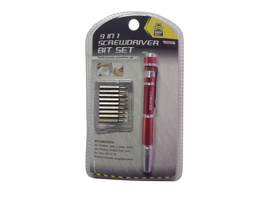9in1 Precision Pocket screwdriver & bits