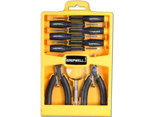 9Pc Precision Screwdriver and Mini Plier Set