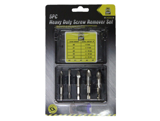 Screw remover set of 5pcs heavy duty