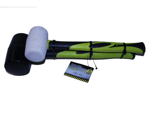 2pc Rubber mallet Set White12oz / Black 24oz