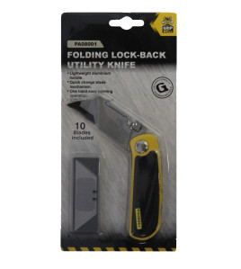 Folding Knife w/10 blades and rubber grip