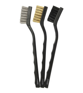 3Pc Mini Brush Wire Set Nylon/Brass/Stainless Steel