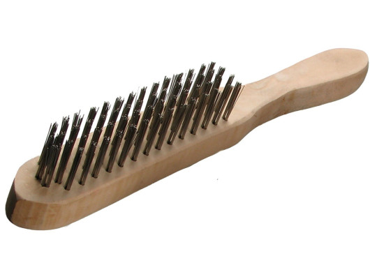 4 Row Wood Handle Wire Brush