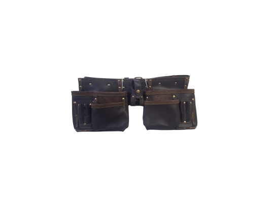 Double Oil Tan Split Leather Pouch