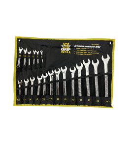 19PC Metric (mm) CRV Combination Spanner Set
