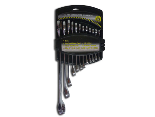 12PC Round Rack Metric (mm) Combination Spanner Set