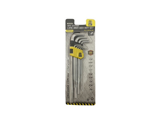 Hex key set 9pc af extra long