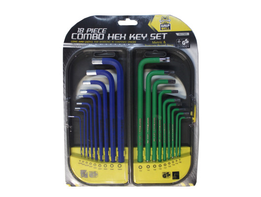 18pc Metric & Torx Extra Long RC Hex Key Set