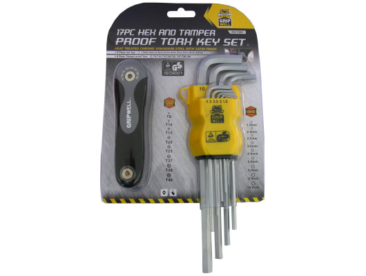 17pc Hex Key & Folding Torx Set