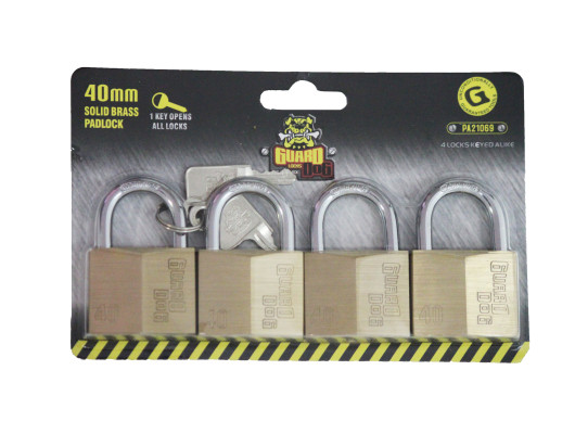 4pc 40mm ,Key alike Solid Brass Padlock