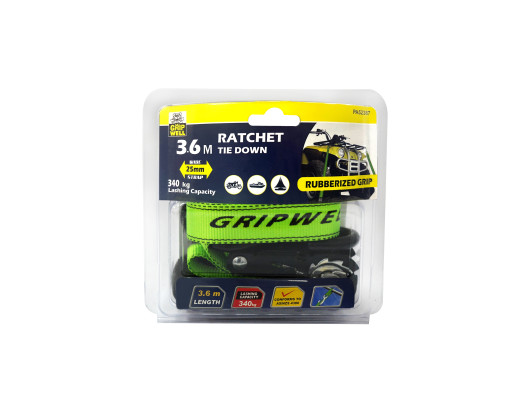1pc Heavy Duty Ratchet Tie Down 3.6m (340kg LC)