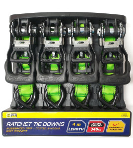 4pc Ratchet Tie Down 4m (340kg LC)