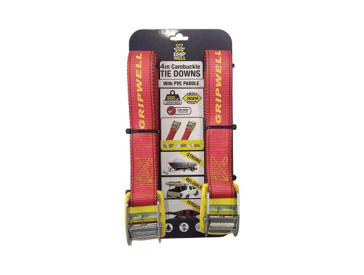 2pc Cam buckle with paddle 38mm x 4m LC 500kgs