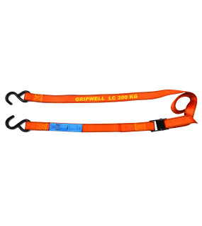 Cambuckle Tie Down 25mm x 1.8m (300kg LC) with S-Hooks