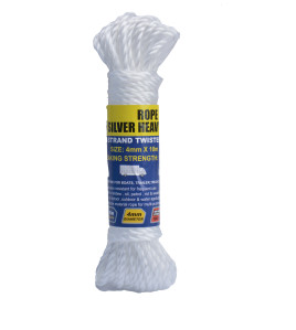 PP Silver Rope Twisted 4mm x 10m